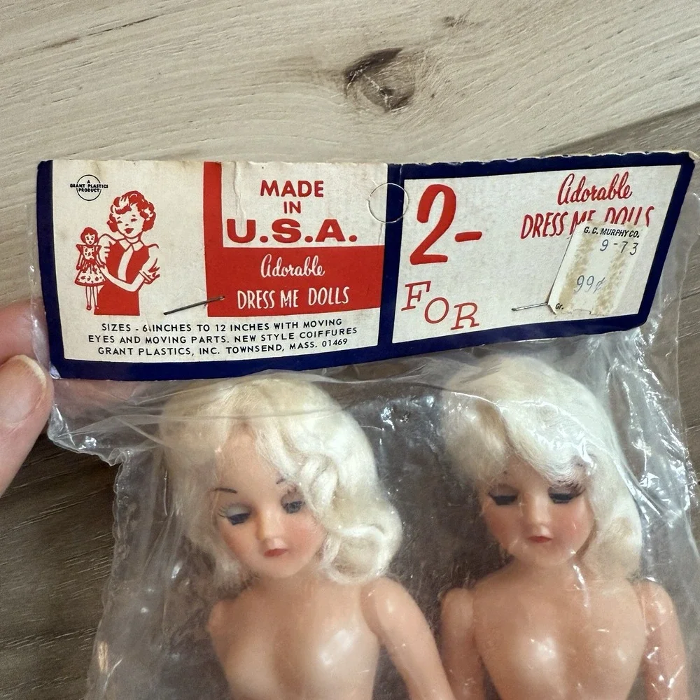 Adorable‎ 'Dress Me Dolls' Vintage Pack of 2 Made In USA New In Package